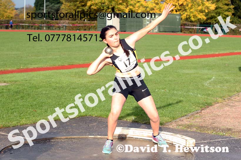 Shot putt, NECAA Open Meeting, Morpeth, Sunday, October 18th. David T. Hewitson/Sports for All Pics